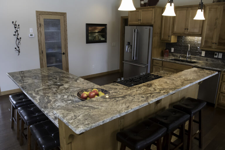 San Luiz stone countertop in kitchen.